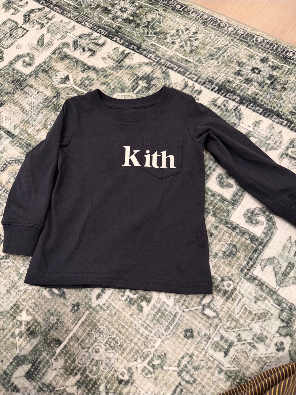 Kith Kids Long-Sleeve Pocket Tee in navy